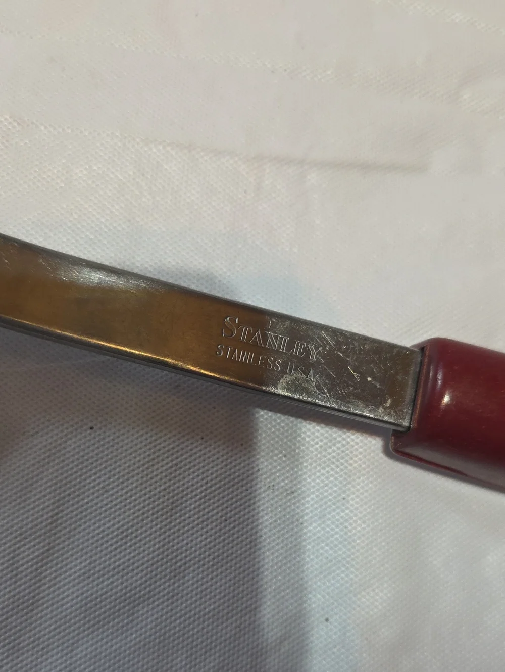 Stanley VTG Kitchamajig Stainless Slotted Spatula Scoop Harvest Print Handle
